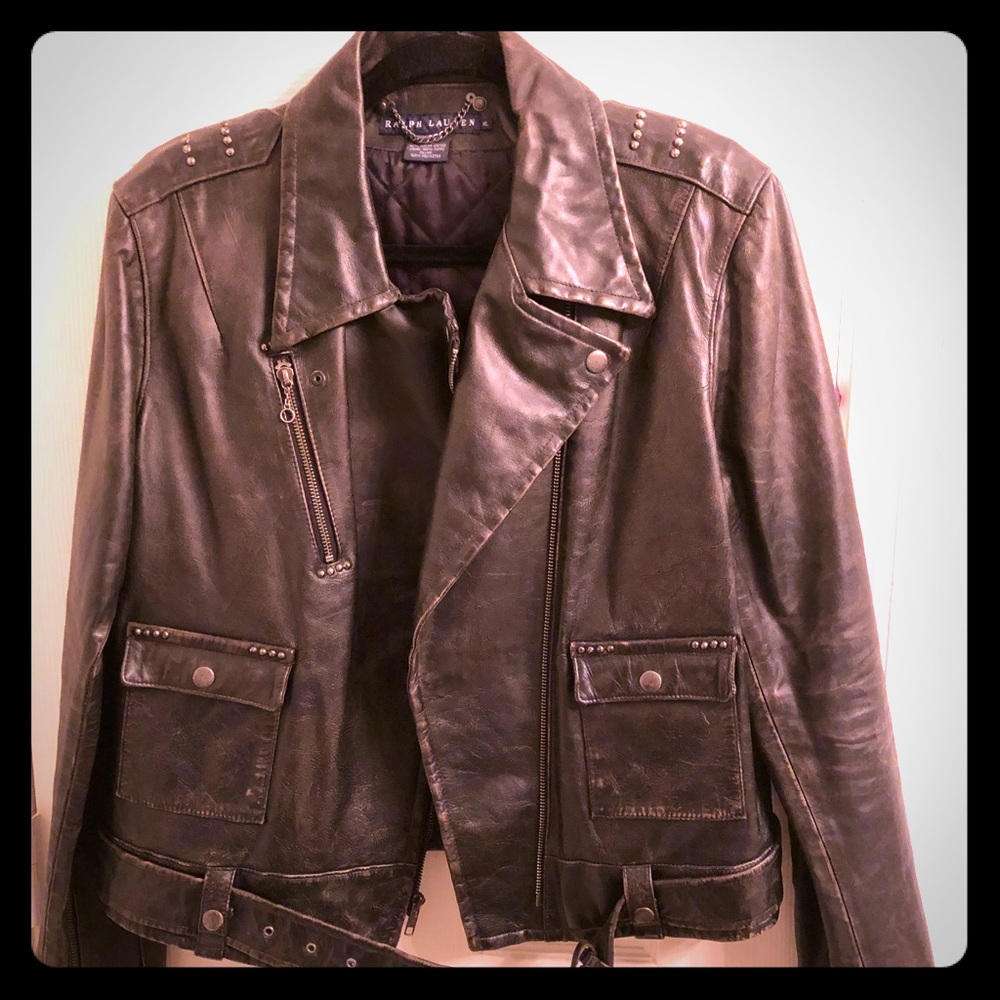 Ralph Lauren Distressed Leather Jacket